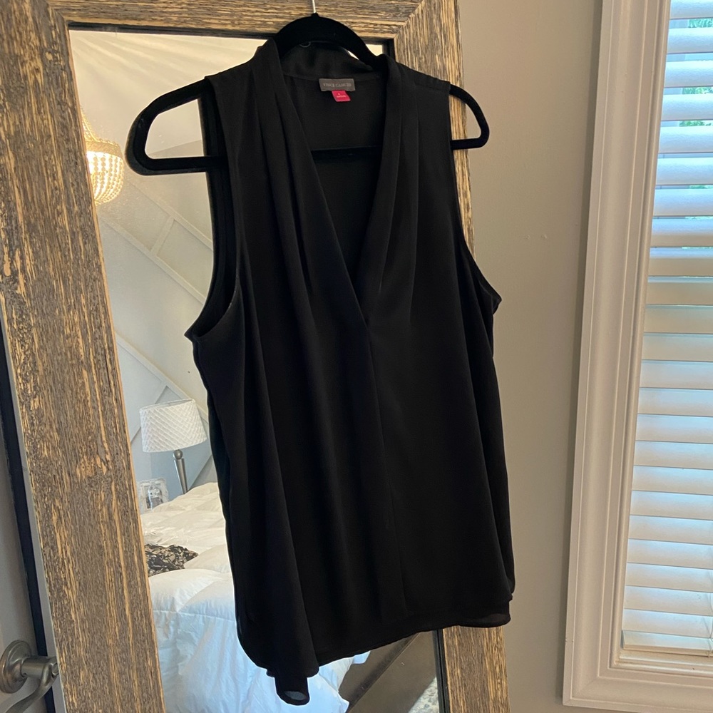 Vince Camuto black sleeveless blouse